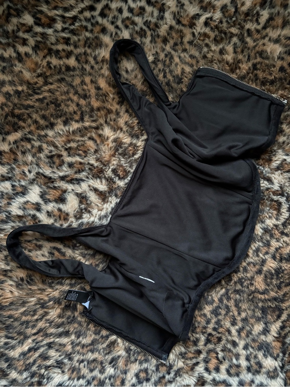 Black Velvet Crop Bustier Crop Top Forever 21 small - Picture 3 of 7